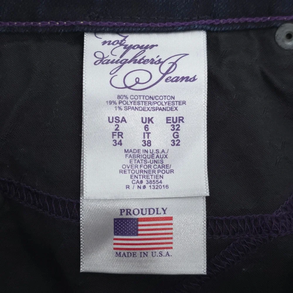NYDJ‎ Women Jeans Bootcut Size 2 Dark Blue Lift Tuck Denim